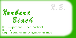 norbert biach business card